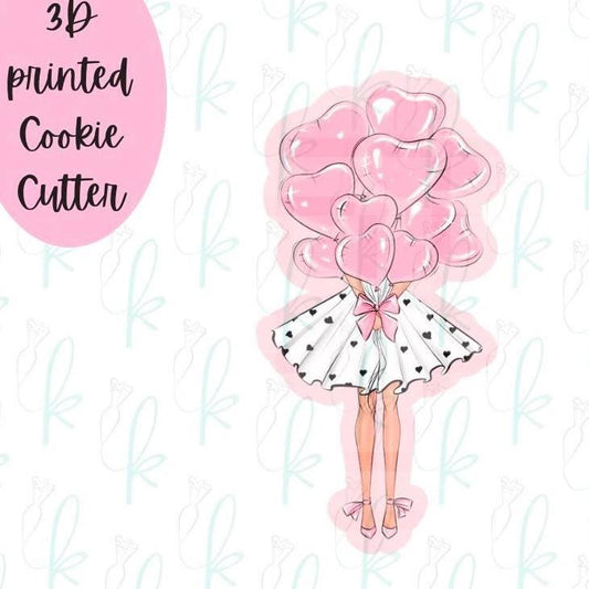 Birthday Girl with Balloons Cookie Cutter
