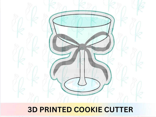 Champagne Coupe Glass with Bow Cookie Cutter