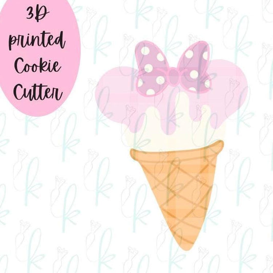 Mouse Bow Ice Cream Cone Cookie Cutter