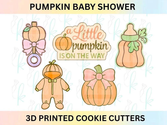 Little Pumpkin Baby Shower Set of 5 Cookie Cutters