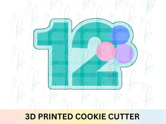 12 With Balloons Cookie Cutter