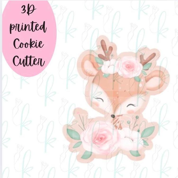 Floral Woodland Deer Cookie Cutter