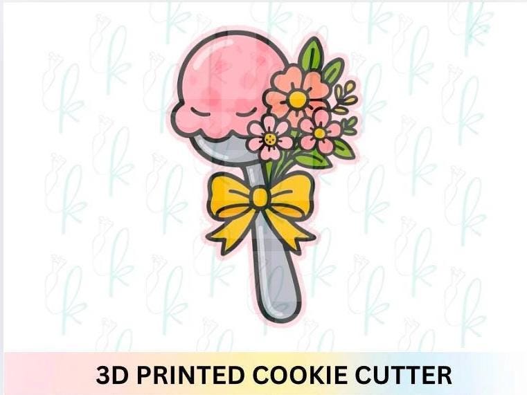 Floral Ice Cream Scoop Cookie Cutter