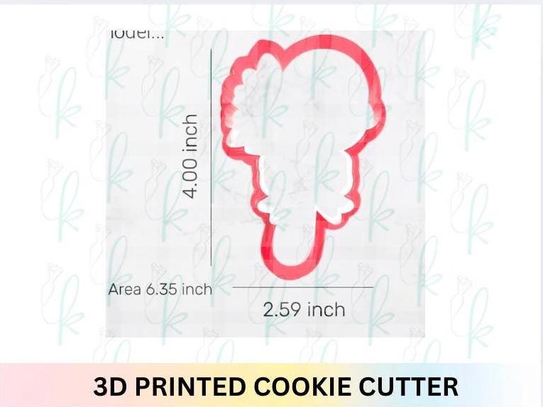 Floral Ice Cream Scoop Cookie Cutter