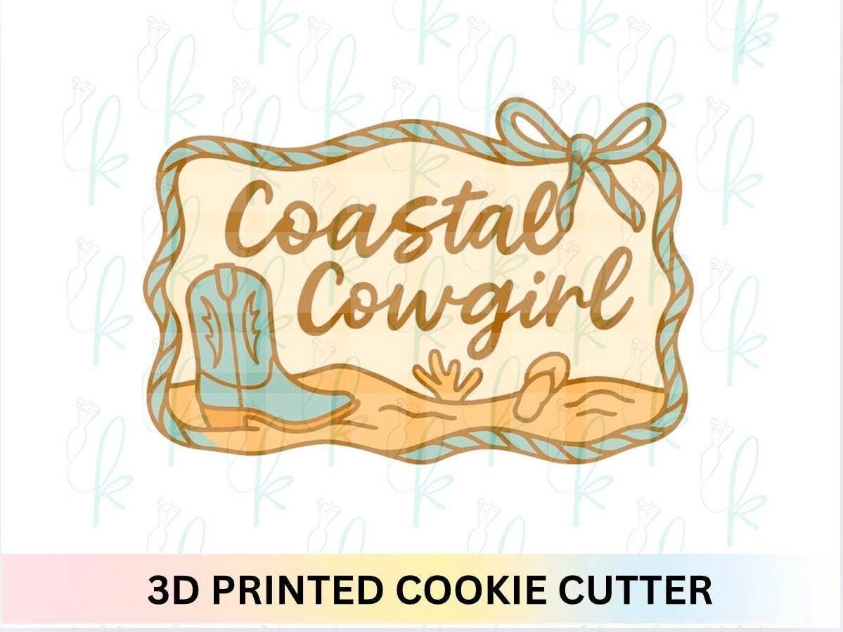 Coastal Cowgirl Plaque Cookie Cutter