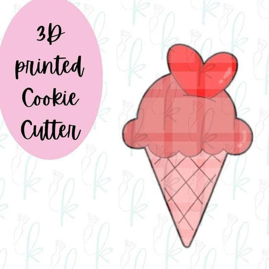 Valentine Ice Cream Cone Cookie Cutter