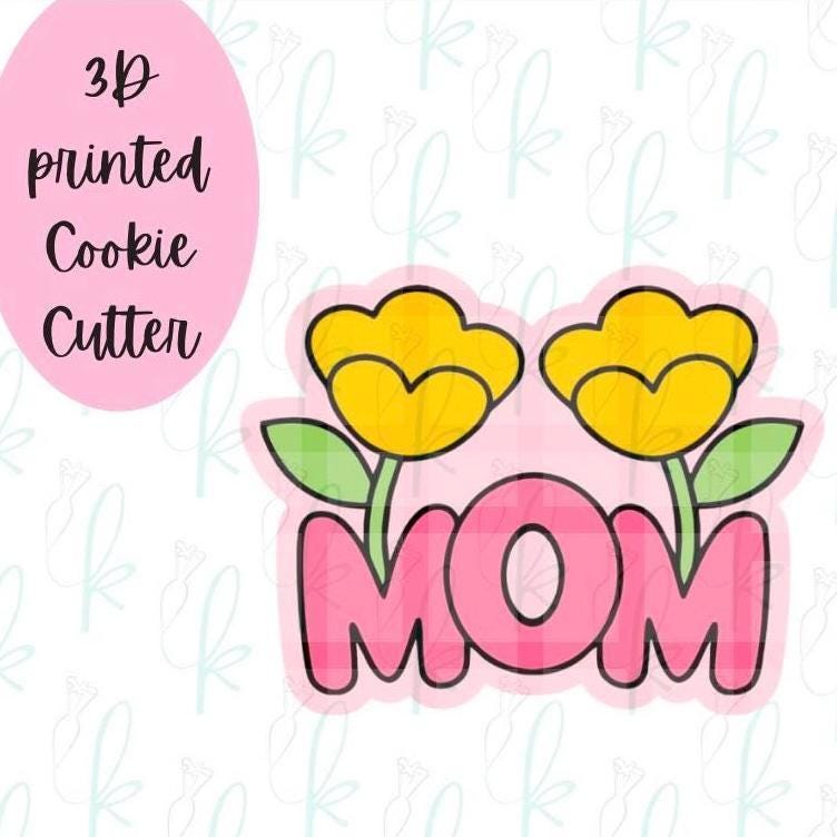 Mom Flowers Plaque Cookie Cutter