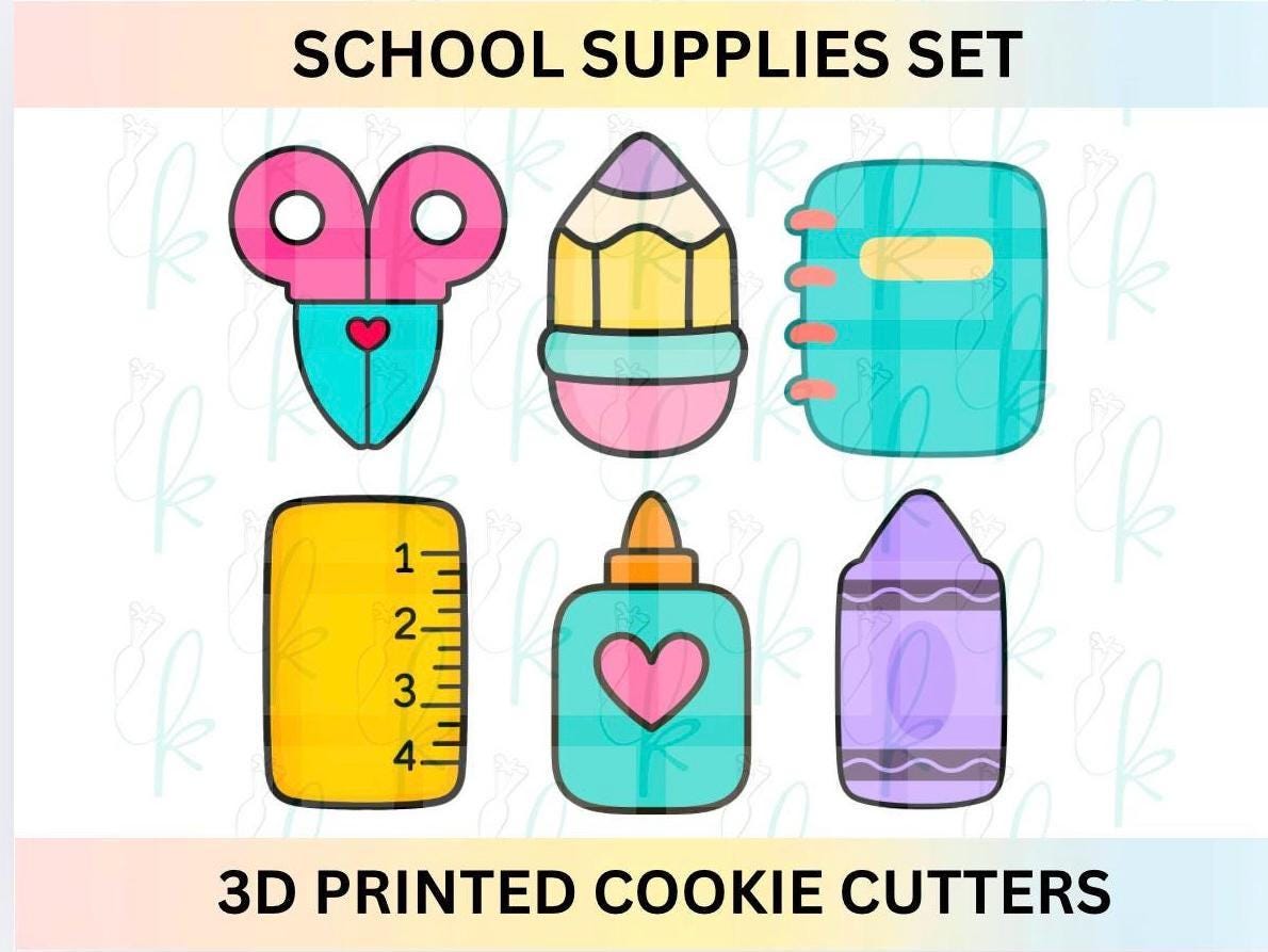 School Supplies - Set of 6 Cookie Cutters