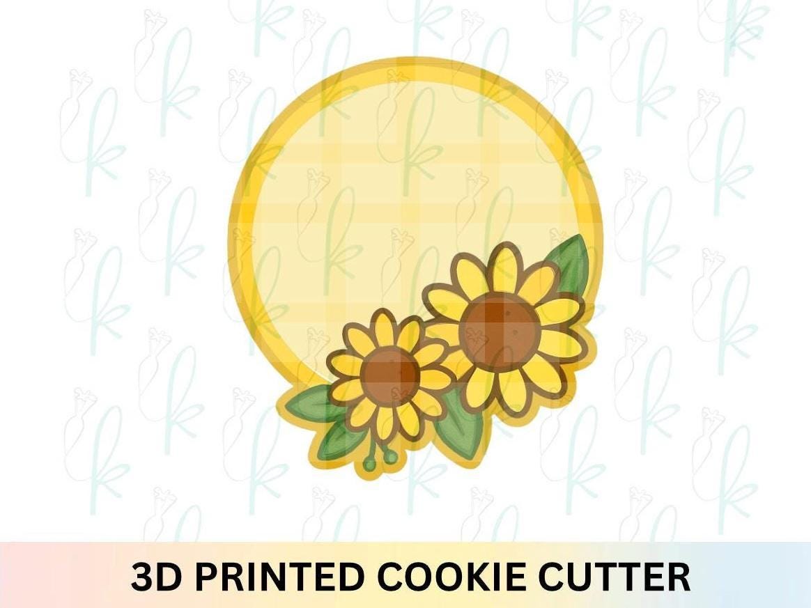 Round Sunflower Plaque Cookie Cutter