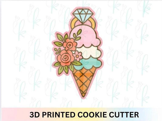 Diamond Ring Ice Cream Cone Cookie Cutter