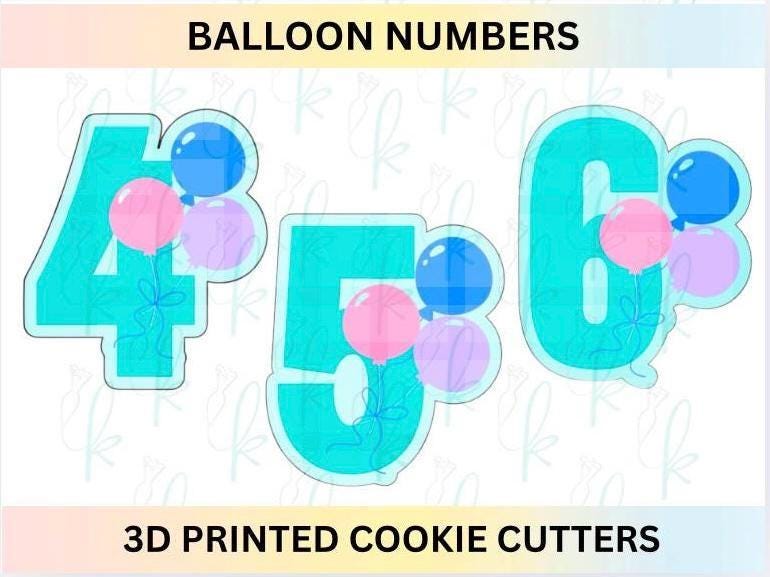 Numbers with Balloons Cookie Cutters