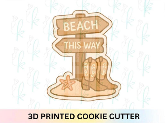 Coastal Cowgirl Beach Sign Cookie Cutter