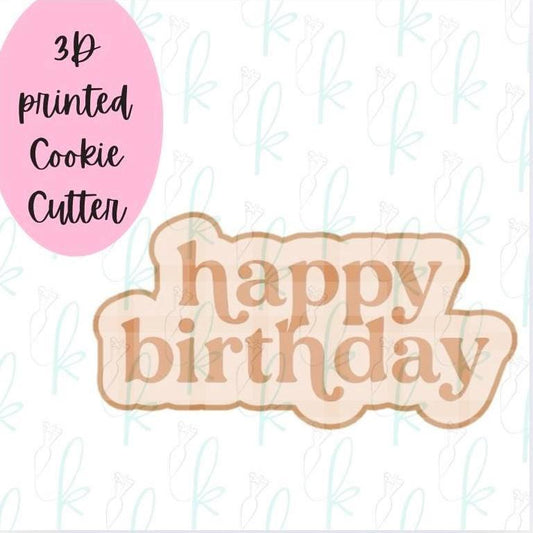 Retro Happy Birthday Cookie Cutter