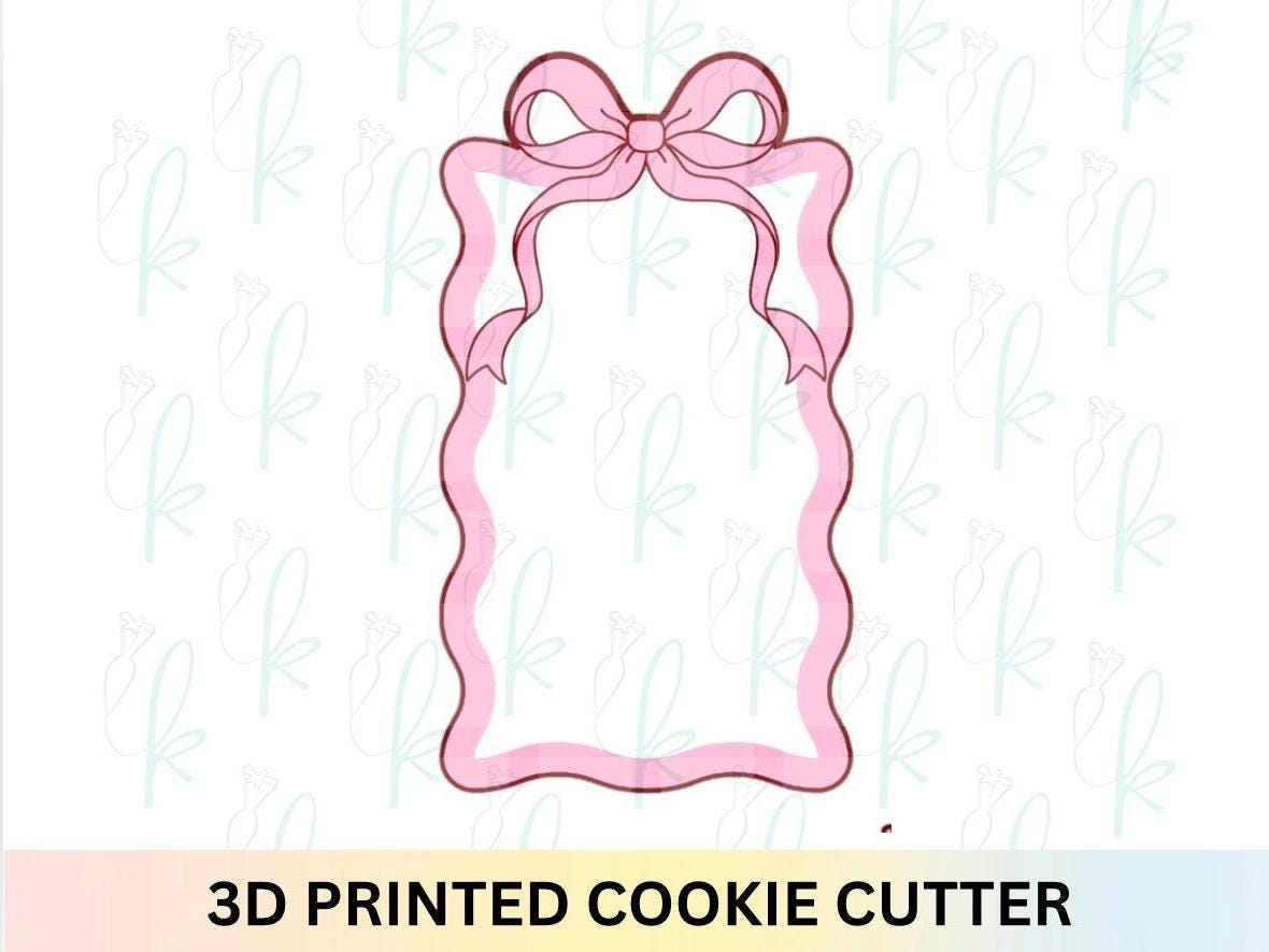 Tall Rectangle Bow Plaque Cookie Cutter
