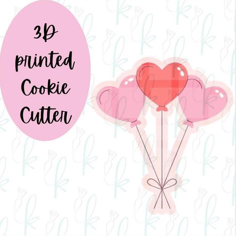 Three Heart Balloons Cookie Cutter