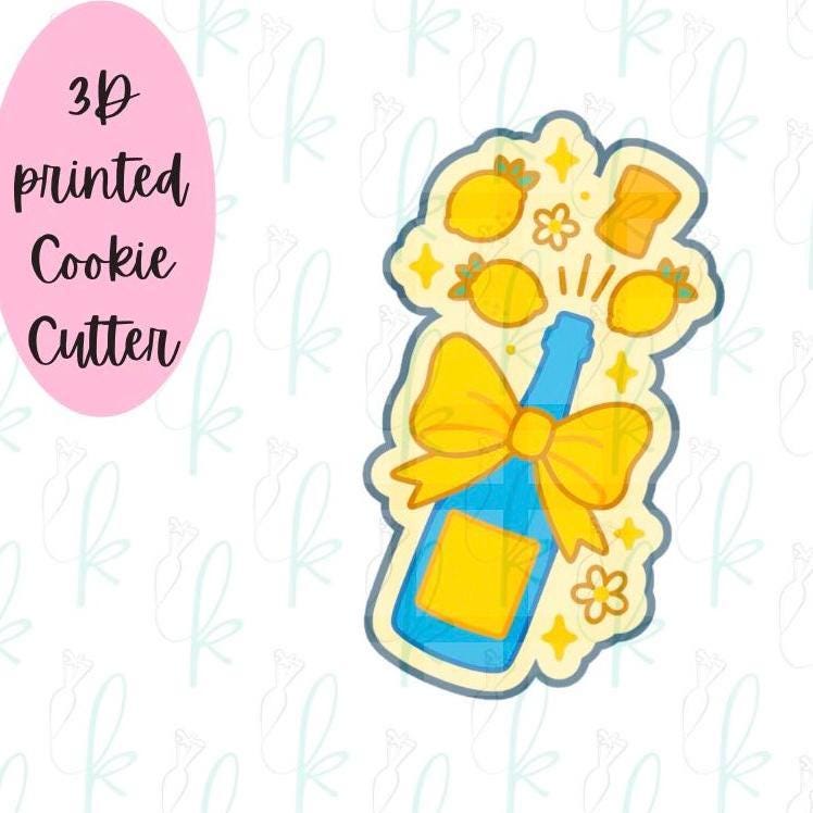 Lemon Champagne Bottle Pop Cookie Cutter