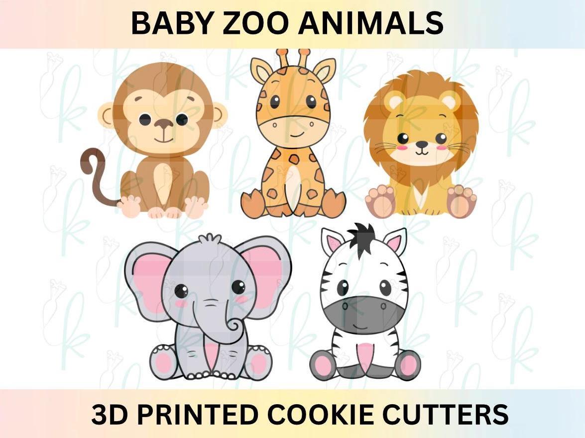 Cute Baby Zoo Animals - Set of 5 Cookie Cutters