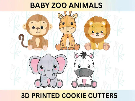 Cute Baby Zoo Animals - Set of 5 Cookie Cutters