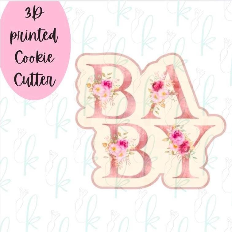 Floral Baby Plaque Cookie Cutter