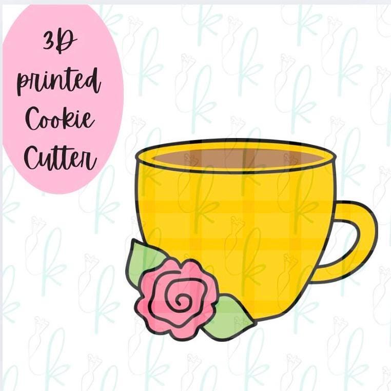 Floral Coffee Mug Cookie Cutter