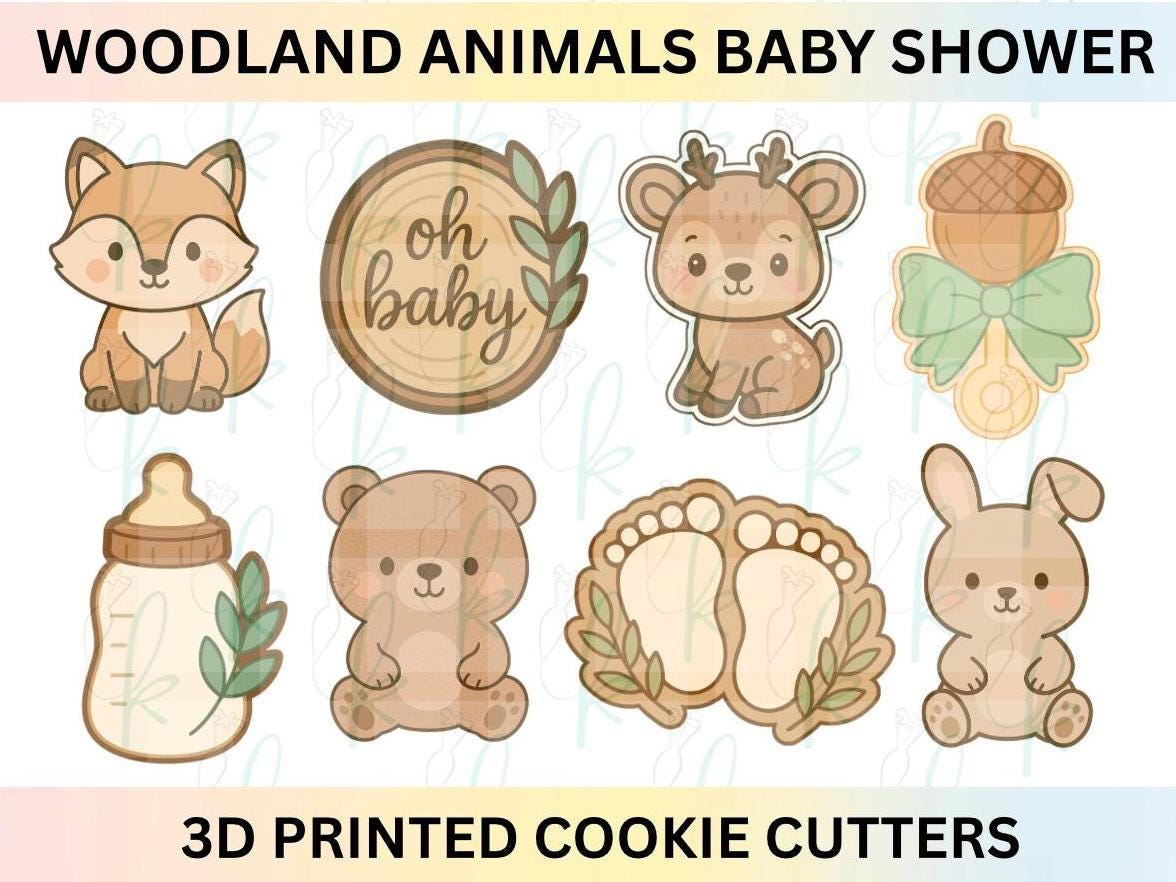 Woodland Animals Baby Shower - Set of 8 Cookie Cutters