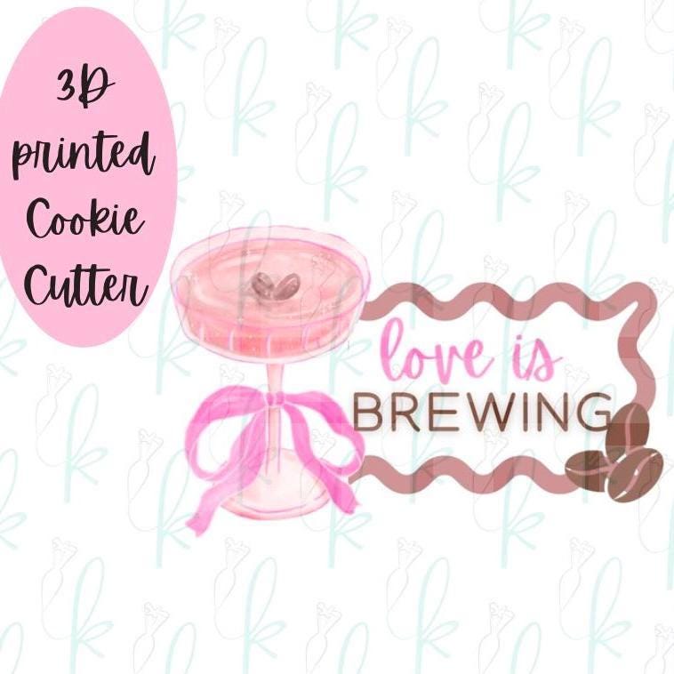 Love Is Brewing Wavy Plaque Cookie Cutter