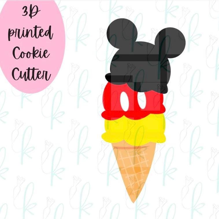 Mouse Triple Ice Cream Cone Cookie Cutter