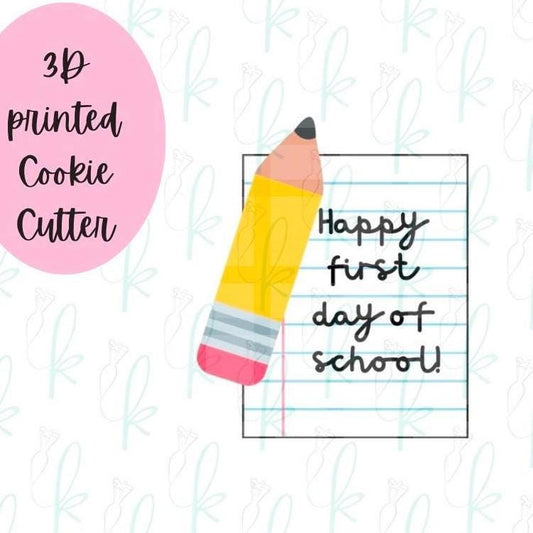 Pencil and Notebook Paper Cookie Cutter