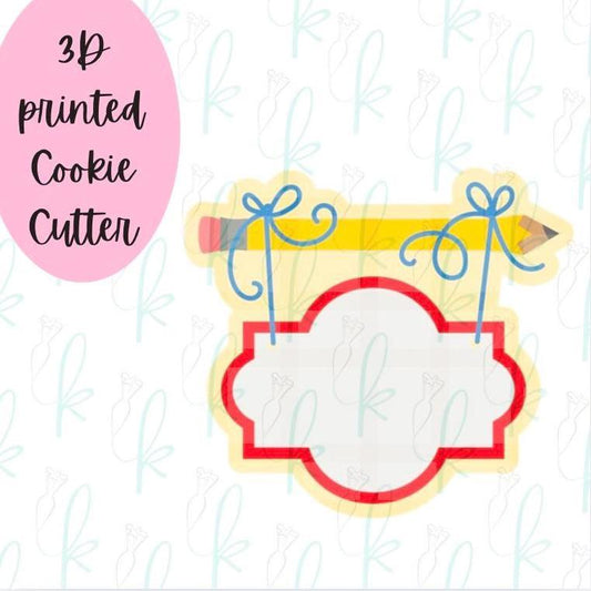 Hanging Pencil Plaque Cookie Cutter