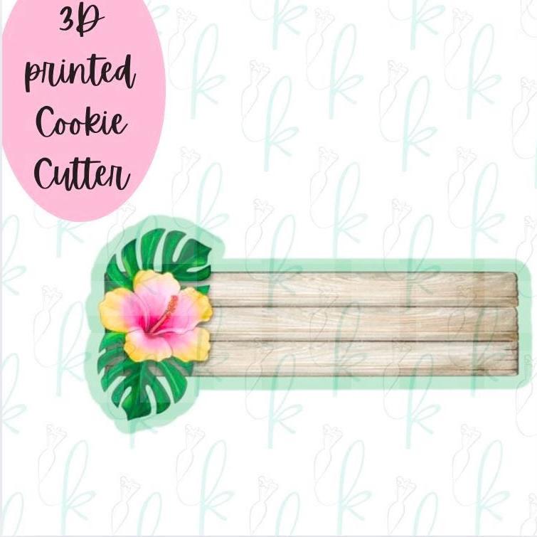 Skinny Hibiscus Plaque Cookie Cutter