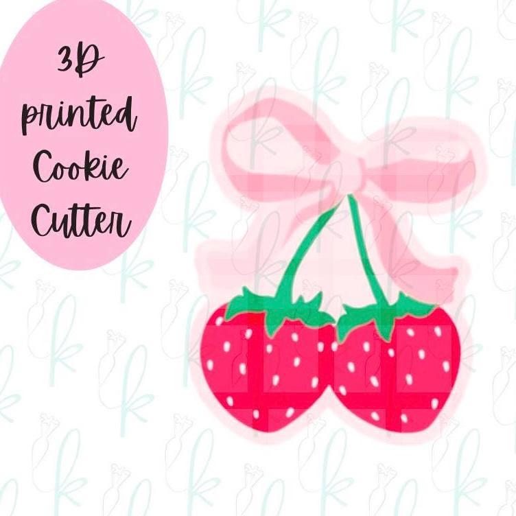 Bow Strawberries Cookie Cutter