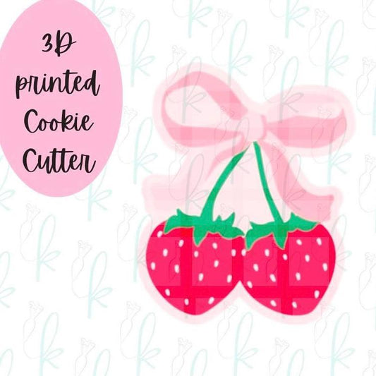 Bow Strawberries Cookie Cutter