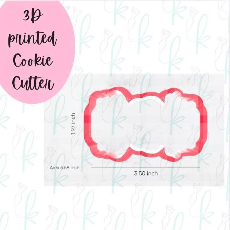 Skinny Modern Floral Plaque Cookie Cutter