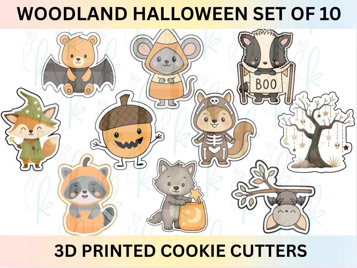 Woodland Halloween - Set of 10 3D Printed Cookie Cutters