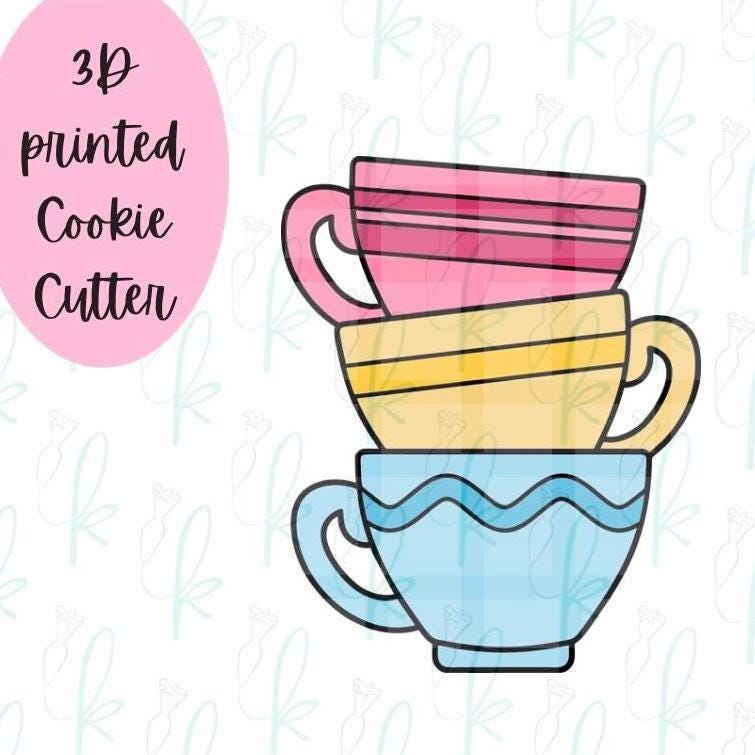 Three Teacups Stack Cookie Cutter