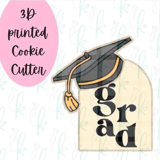 Grad Cap Arch Plaque Cookie Cutter
