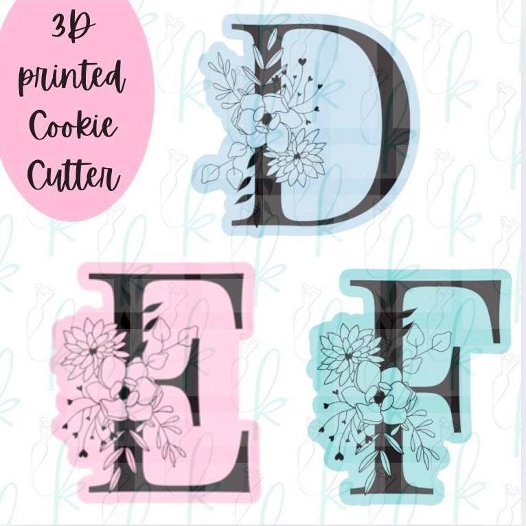 Floral Alphabet Letter Cookie Cutters