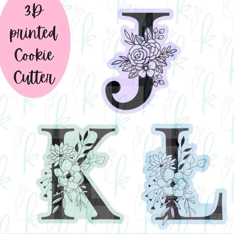 Floral Alphabet Letter Cookie Cutters