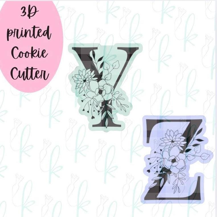 Floral Alphabet Letter Cookie Cutters