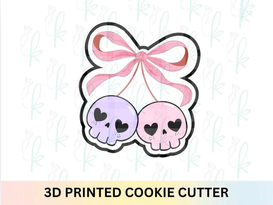 Coquette Bow Skulls Cookie Cutter