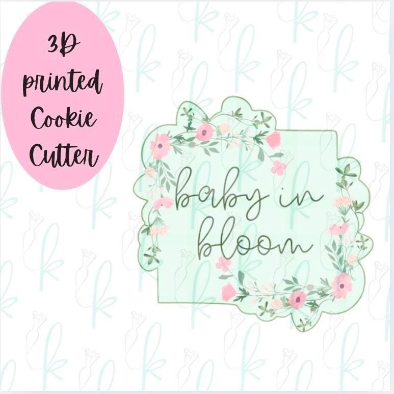 Square Floral Plaque Cookie Cutter