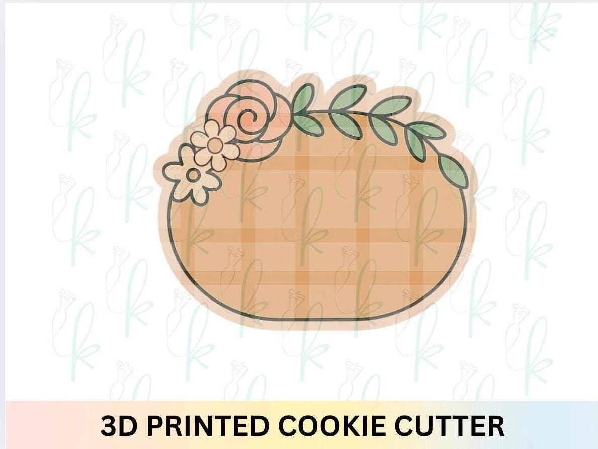 Floral Chunky Oval Plaque Cookie Cutter