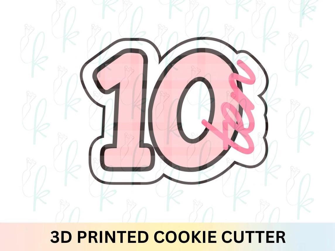 Script Number Ten Cookie Cutter