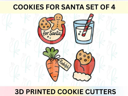 Cookies for Santa - Set of 4 3D Printed Cookie Cutters