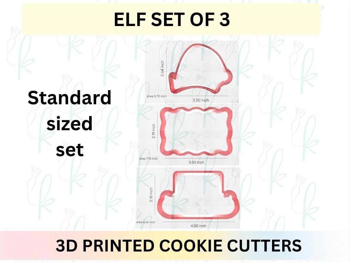 Build an Elf Set of 3 3D Printed Cookie Cutters