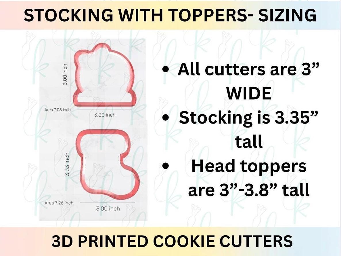 Christmas Stocking with Toppers 3D Printed Cookie Cutters