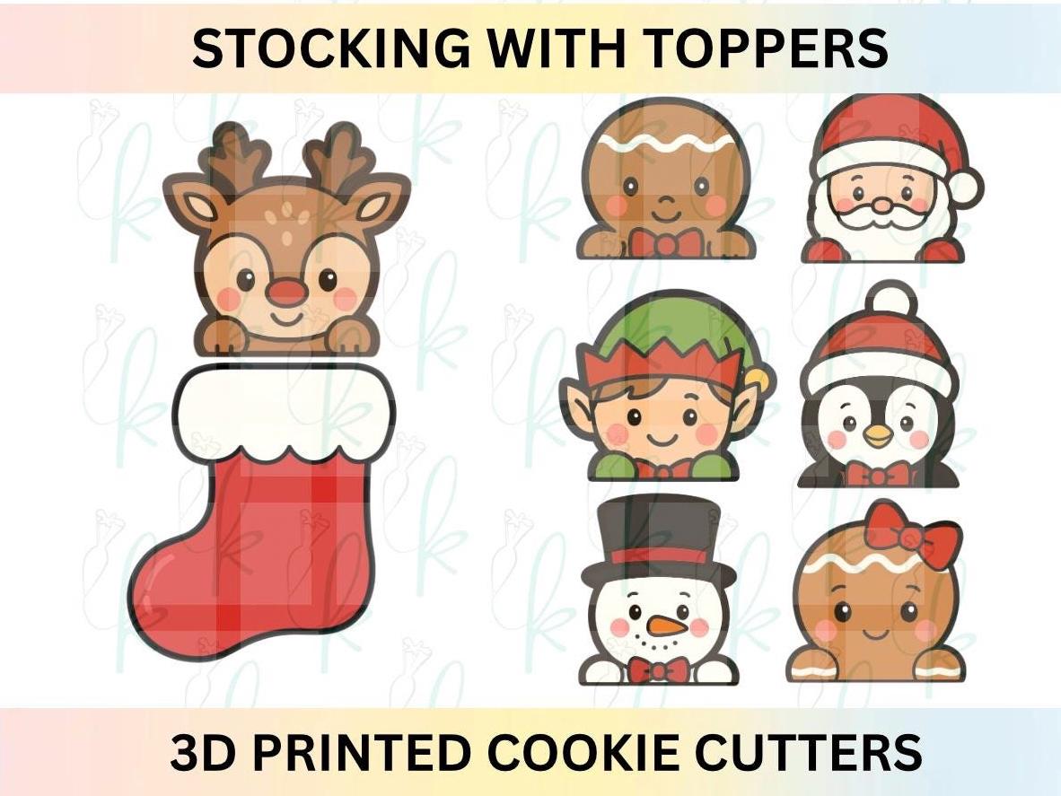 Christmas Stocking with Toppers 3D Printed Cookie Cutters