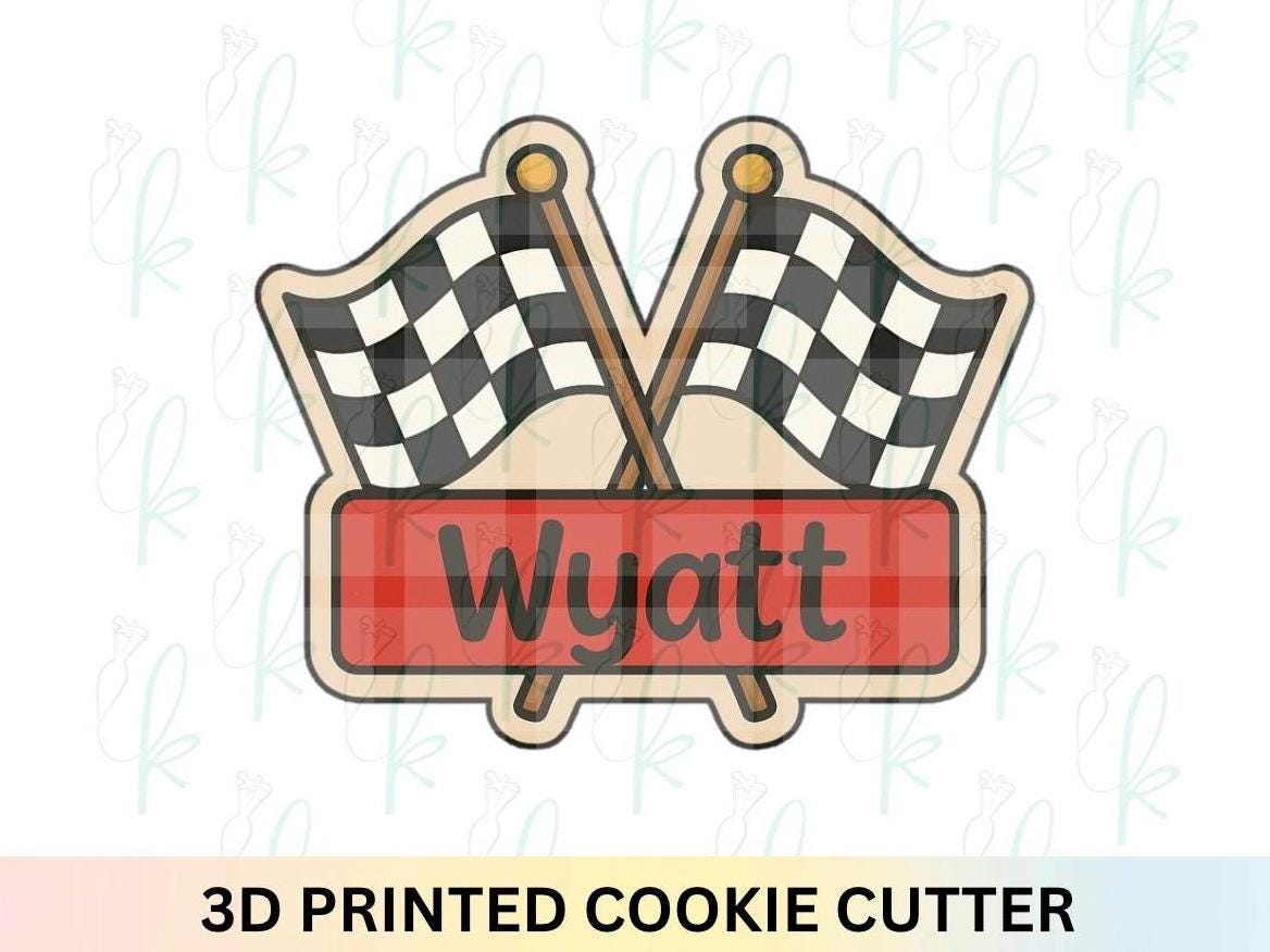 Checkered Flags Plaque Cookie Cutter