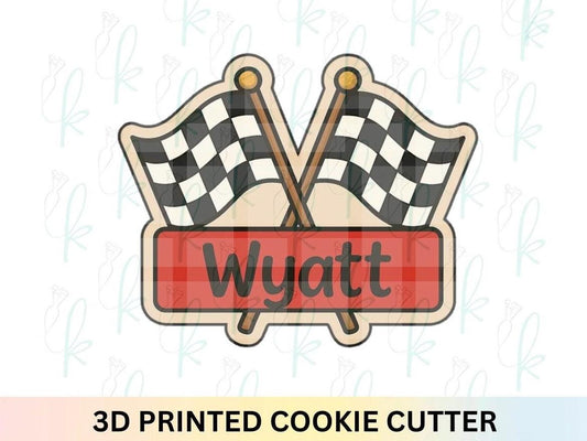 Checkered Flags Plaque Cookie Cutter
