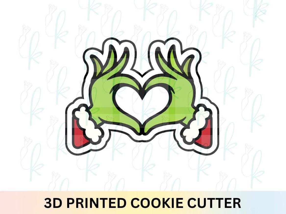 Green Heart Hands Cookie Cutter